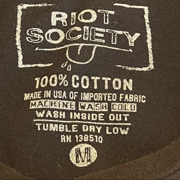 Riot Society California Republic Short Sleeve T Shirt Bear Size Medium Black - Picture 6 of 9